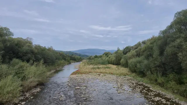 Stony River Under Thin Cloud