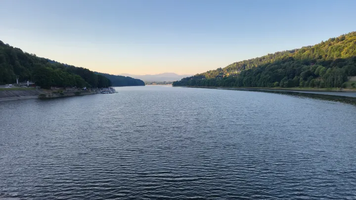 Lake Between the Forested Hills